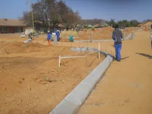 Kerbing installation works